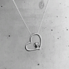 Softball Heart Necklace - Silver