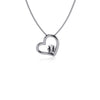Softball Heart Necklace - Silver