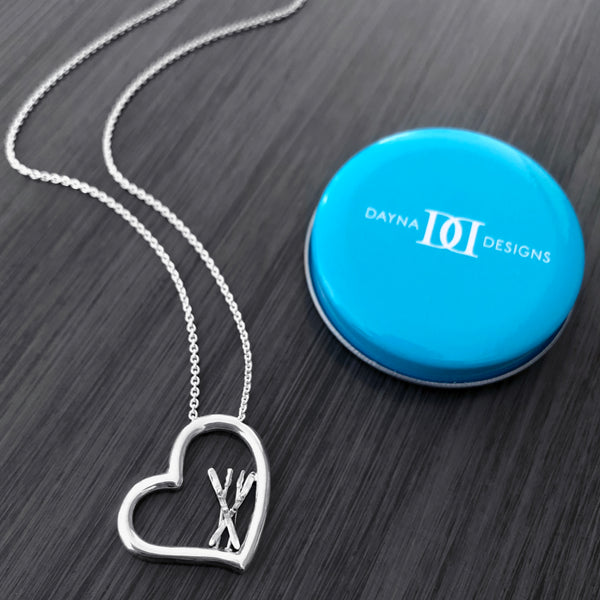 Ski Heart Necklace