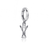 Ski Bracelet Charm - Silver