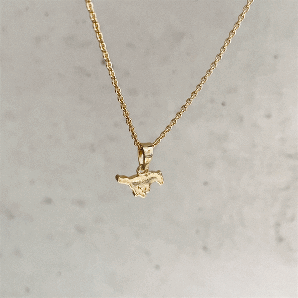 Southern Methodist Mustangs Pendant Necklace - Gold
