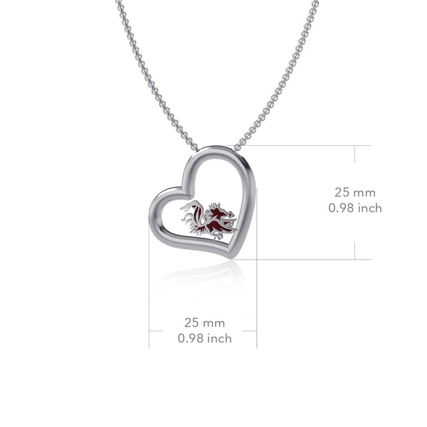 University of South Carolina Heart Necklace - Enamel
