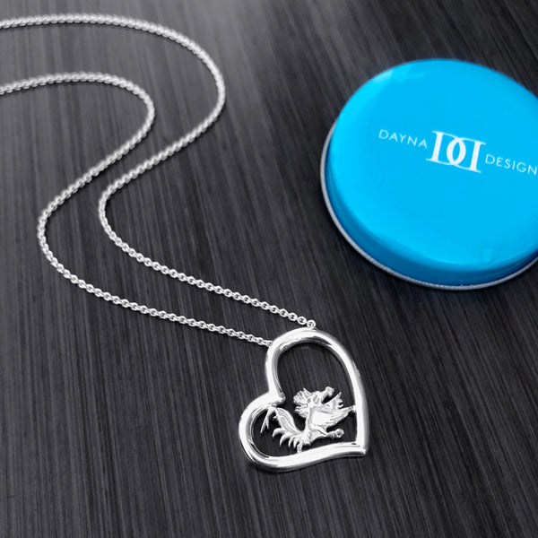 University of South Carolina Heart Necklace - Silver