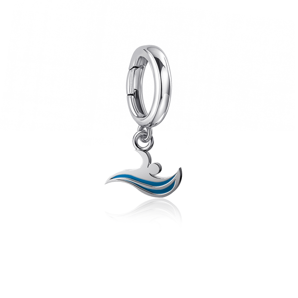 Swimming Bracelet Charm - Silver