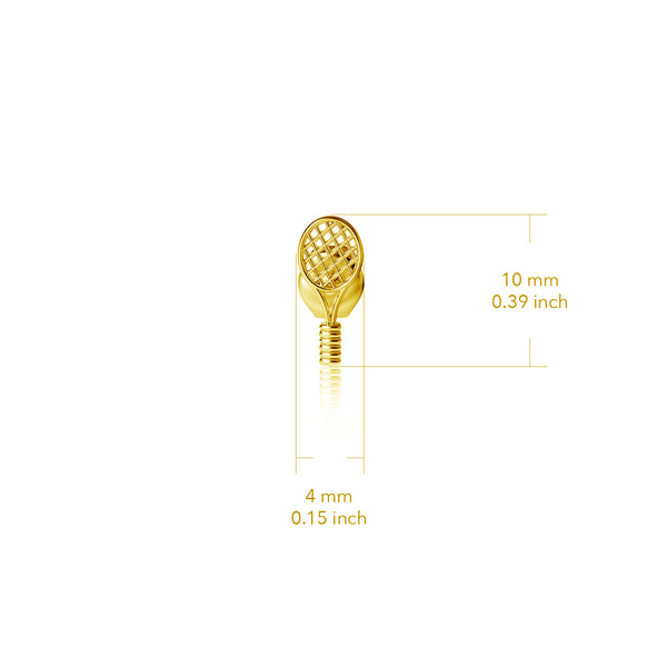 Tennis Racket Stud Earrings - Gold