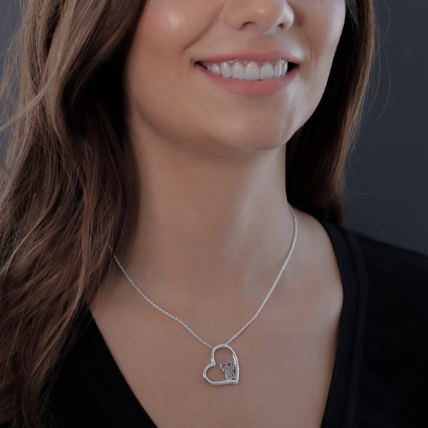 Texas Tech University Heart Necklace - Enamel