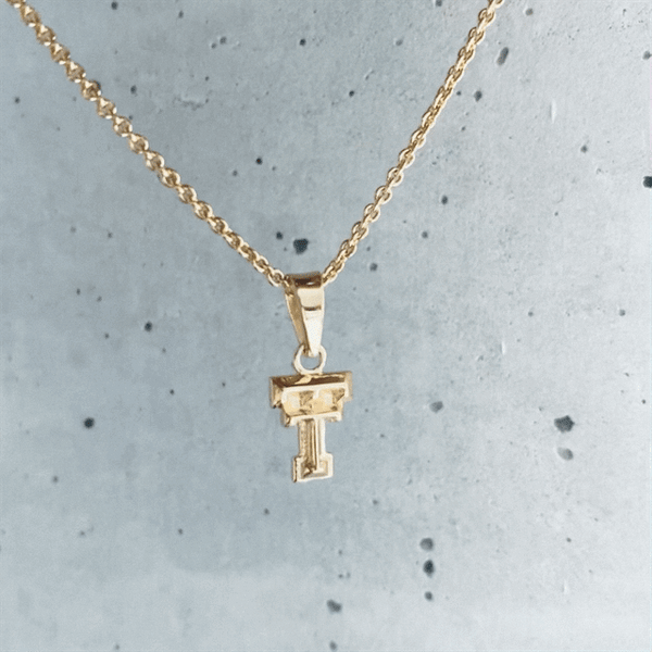 Texas Tech University Pendant Necklace - Gold