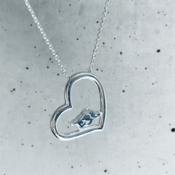University of Arkansas Razorbacks Heart Pendant Necklace - Silver