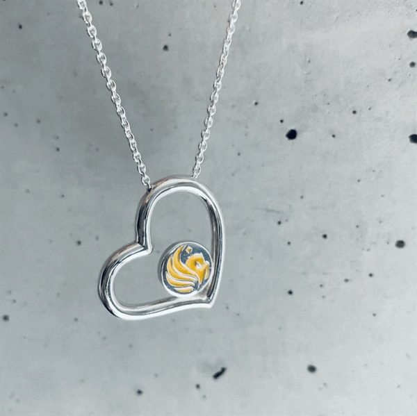 Central Florida Knights Heart Pendant Necklace - Enamel