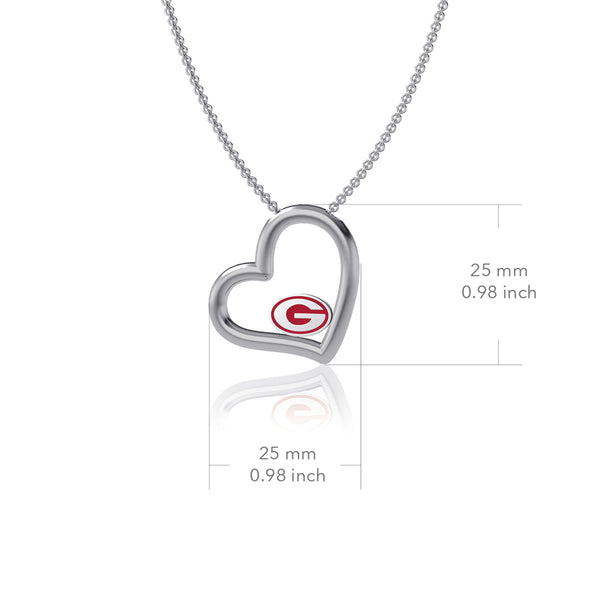 University of Georgia Heart Necklace - Enamel