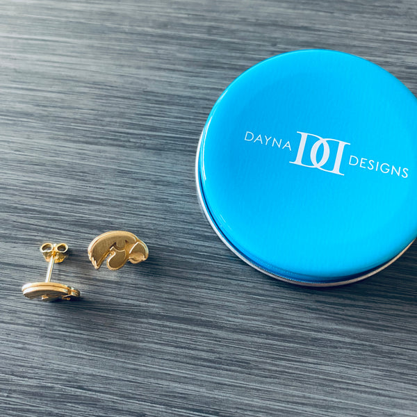 University of Iowa Stud Earrings - Gold