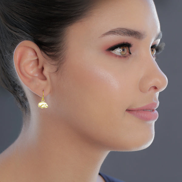 University of Iowa Dangle Earrings - Gold