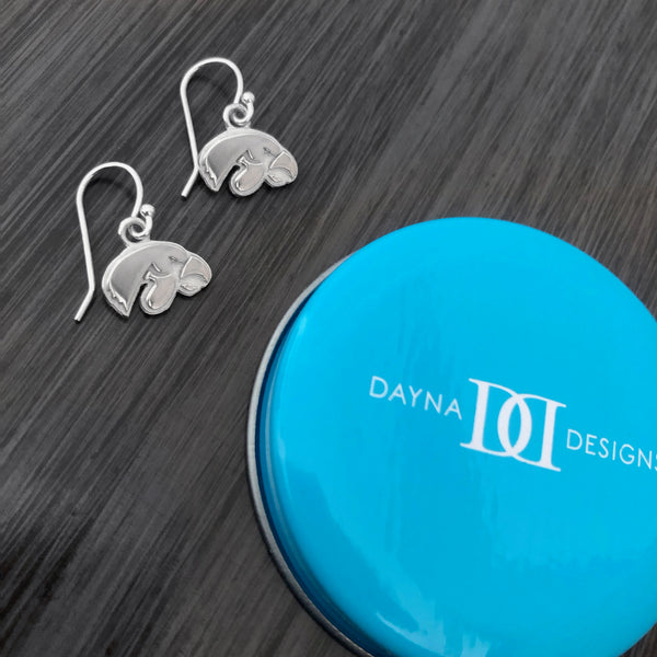 University of Iowa Dangle Earrings - Silver