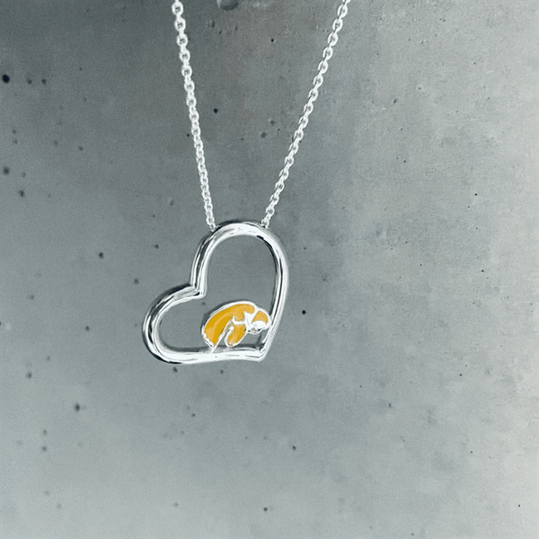 University of Iowa Heart Necklace - Enamel