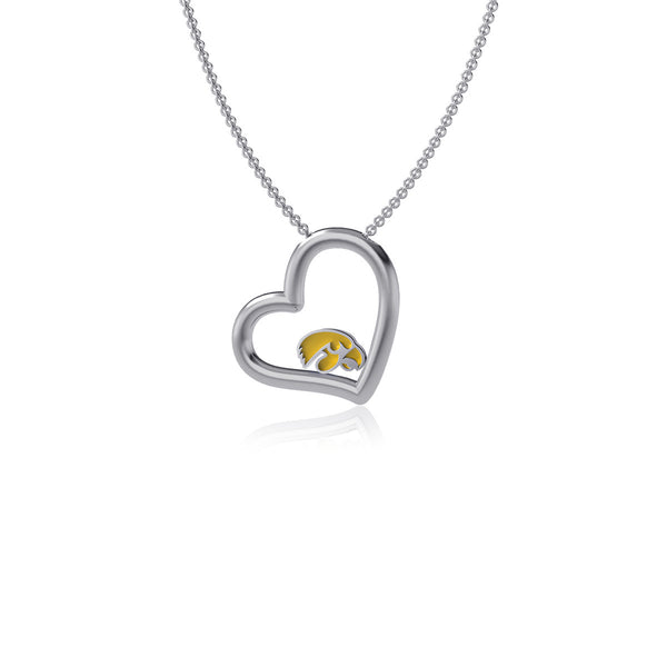 University of Iowa Heart Necklace - Enamel