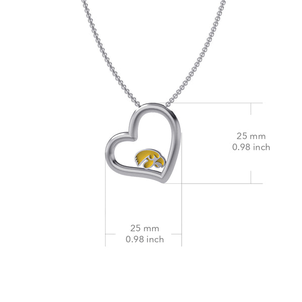 University of Iowa Heart Necklace - Enamel
