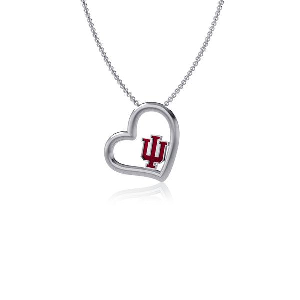 Indiana University Heart Necklace - Enamel