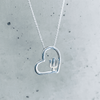 Indiana University Heart Necklace - Silver