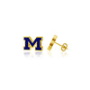 University of Michigan Stud Earrings - Gold Enamel