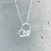 University of Michigan Heart Necklace - Silver
