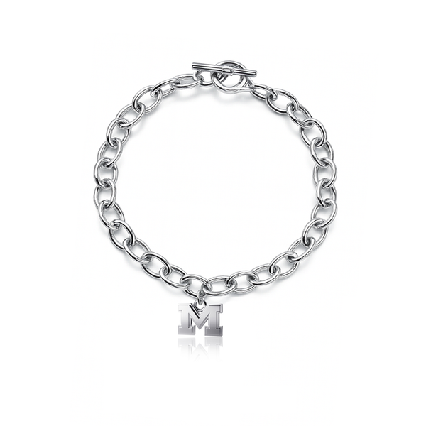 University of Michigan Link Bracelet - Silver