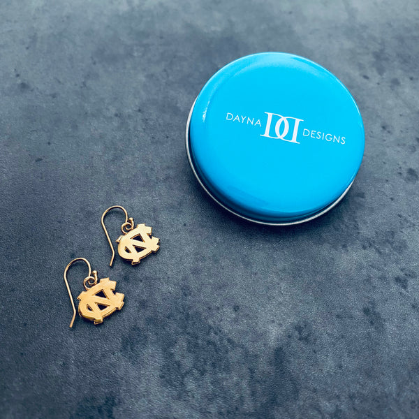 University of North Carolina Dangle Earrings - Gold