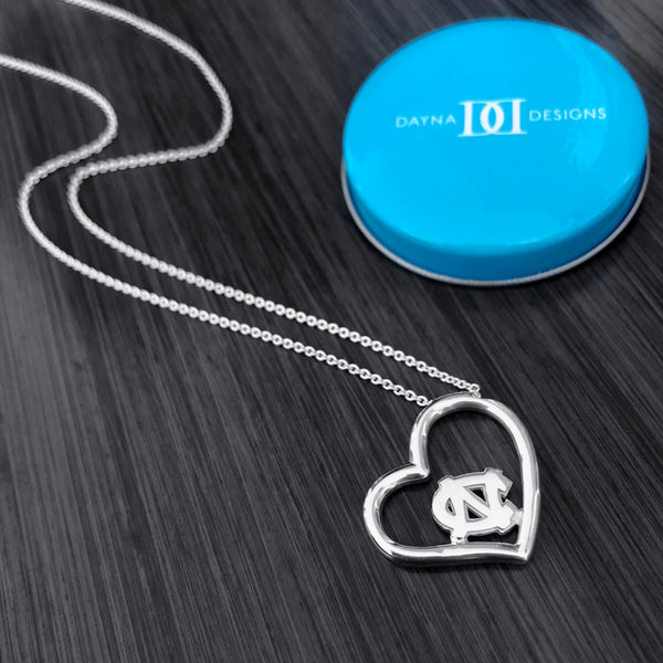 University of North Carolina Heart Necklace - Silver