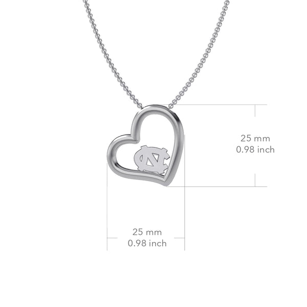 University of North Carolina Heart Necklace - Silver