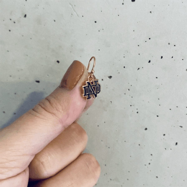 University of Notre Dame Gold Dangle Earrings