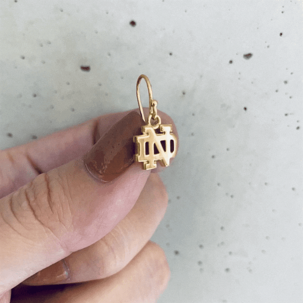 University of Notre Dame Gold Dangle Earrings