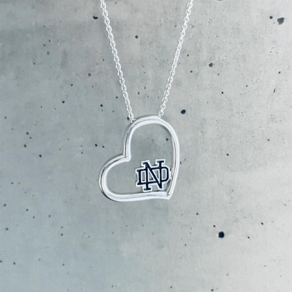 University of Notre Dame Heart Necklace - Enamel