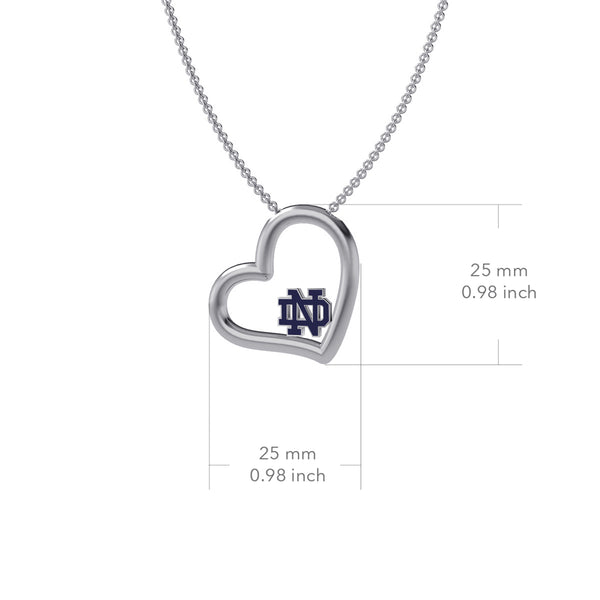 University of Notre Dame Heart Necklace - Enamel