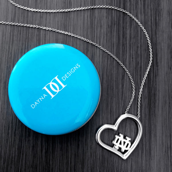 University of Notre Dame Heart Necklace - Silver