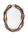 Freshwater Pearl Multistrand Necklace - Navy and Gold