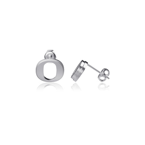 University of Oregon Post Earrings - Silver