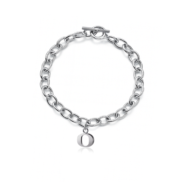University of Oregon Link Bracelet - Silver