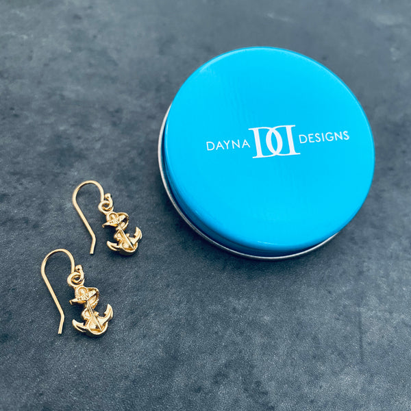US Naval Academy Dangle Earrings - Gold