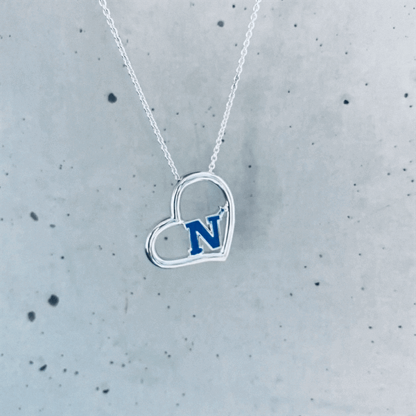 US Naval Academy Heart Necklace - Enamel