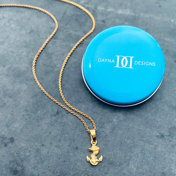 US Naval Academy Pendant Necklace - Gold