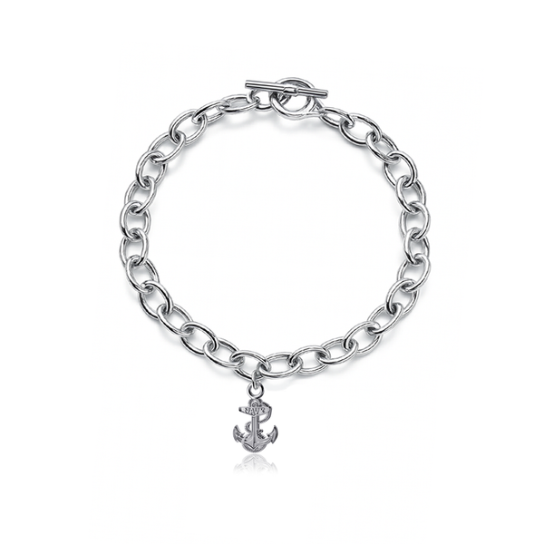 US Naval Academy Link Bracelet - Silver