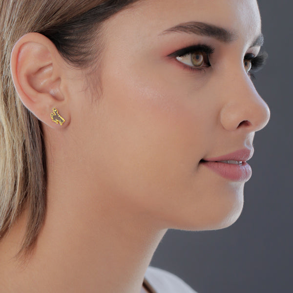 University of Wyoming Stud Earrings - Gold