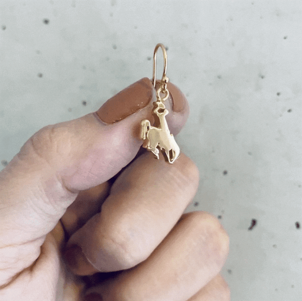 University of Wyoming Dangle Earrings - Gold