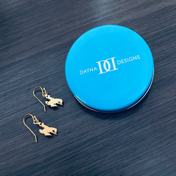 University of Wyoming Dangle Earrings - Gold