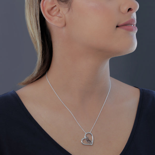 University of Wyoming Heart Necklace - Enamel