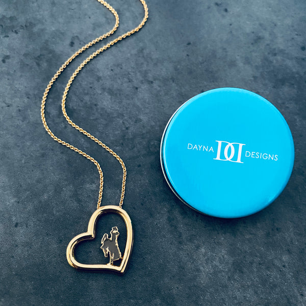 University of Wyoming Gold Heart Necklace