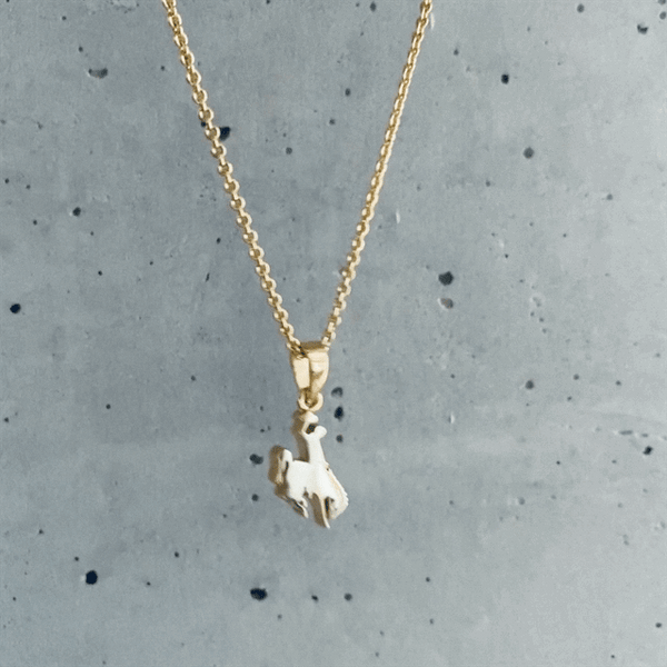 University of Wyoming Pendant Necklace - Gold