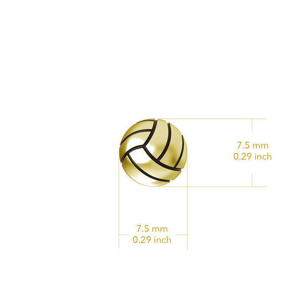 Volleyball Dangle Earrings - Gold