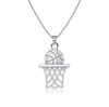 Basketball Hoop Pendant Necklace - Silver