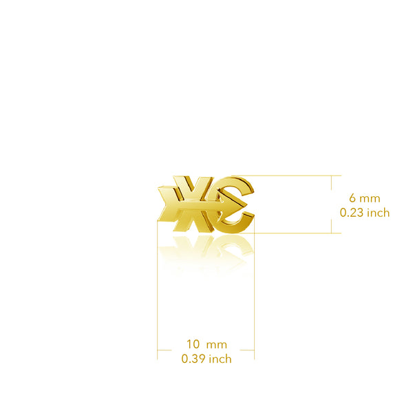 Cross Country Stud Earrings - Gold