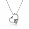 Basketball Heart Pendant Necklace - Silver
